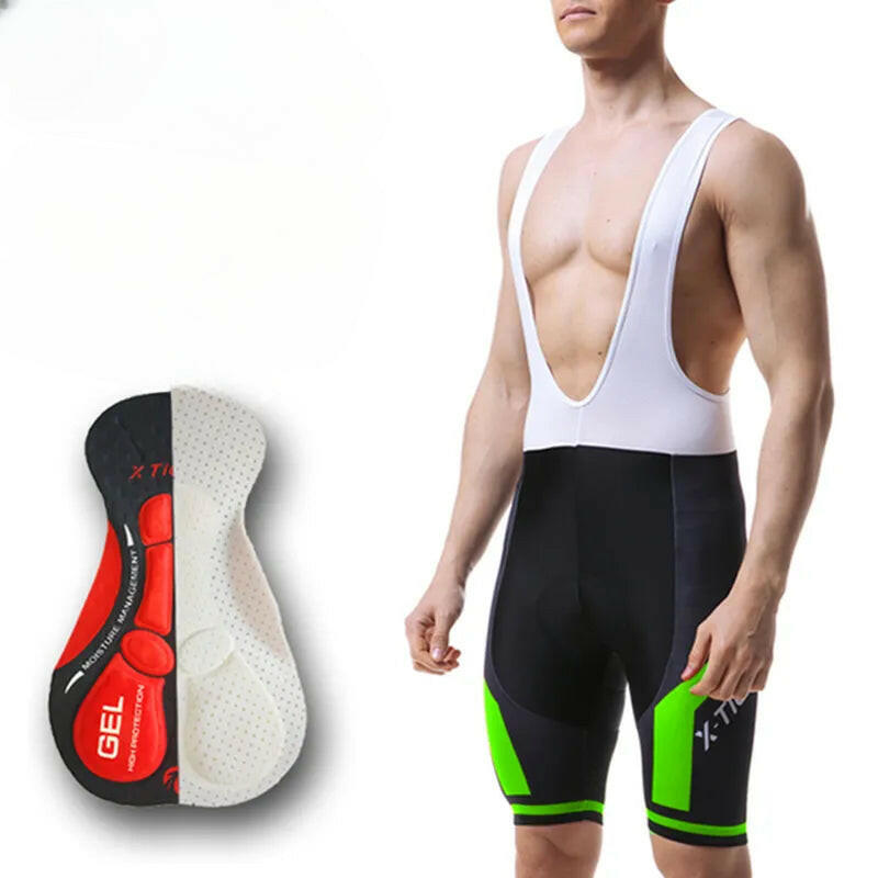 X-TIGER Men Cycling Bib Shorts Bike Shorts Summer ShockProof Mountain 5D GEL Pad Tights Triathlon Breathable MTB Bicycle Bibs