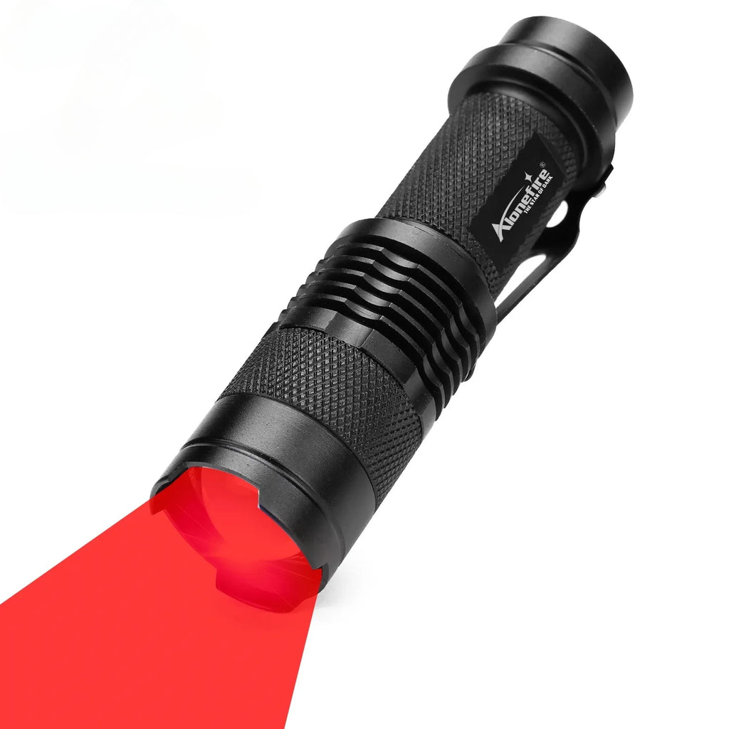 Zoom Red Light Flashlight Mini Hunting Bees Fishing Blood Vessels Astronomy Observe Star Travel Hotel Camera Detector Lamp Torch